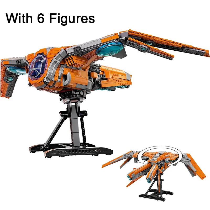 

1901PCS Super Hero The Guardians' Ship Spaceships Building Blocks With 6 Figures Construction Bricks Toy Children Kids Gift