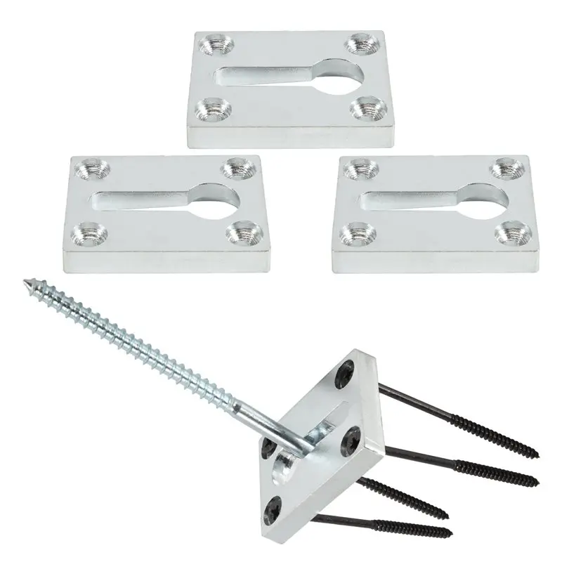 

A64Z Newel Post Fastener 4 Sets Wood Handrail Installation Hardware Work For Stairs, Tile, Concrete, Finished Floors
