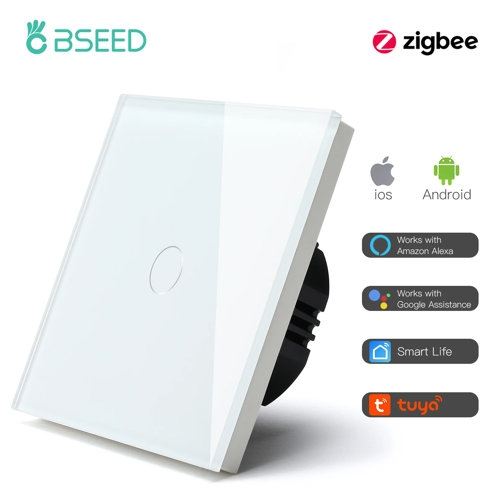 BSEED Zigbee Touch Light Switch 1/2/3 Gang White 10