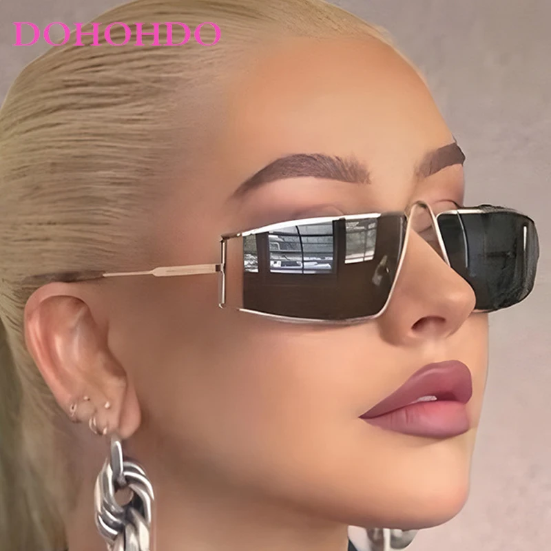 

Brand Design Metal Hollowed Punk Sunglasses For Women New Luxury Trendy Sun Glasses Men Outdoor Drive Travel Eyewear UV400 Очки