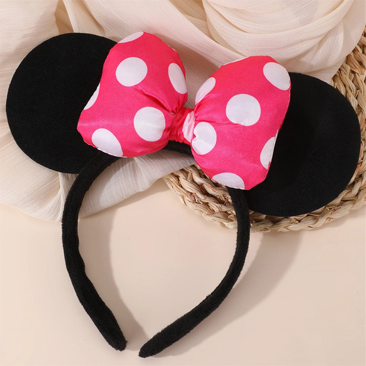 1 Stück Mausohren-Haarreif mit Polka-Dot-Satin-Schleife, Mini-Ohren-Haarband für Halloween, Geburtstagsfeier, Cosplay-Kostüm, Haaraccessoires – Detail 4