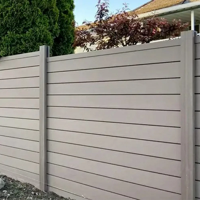 WPC Fence Panel Wood Plastic Composite Fencing Outdoor Aluminum Frame Garden Yard Patio Backyard Privacy Security Wall Gate