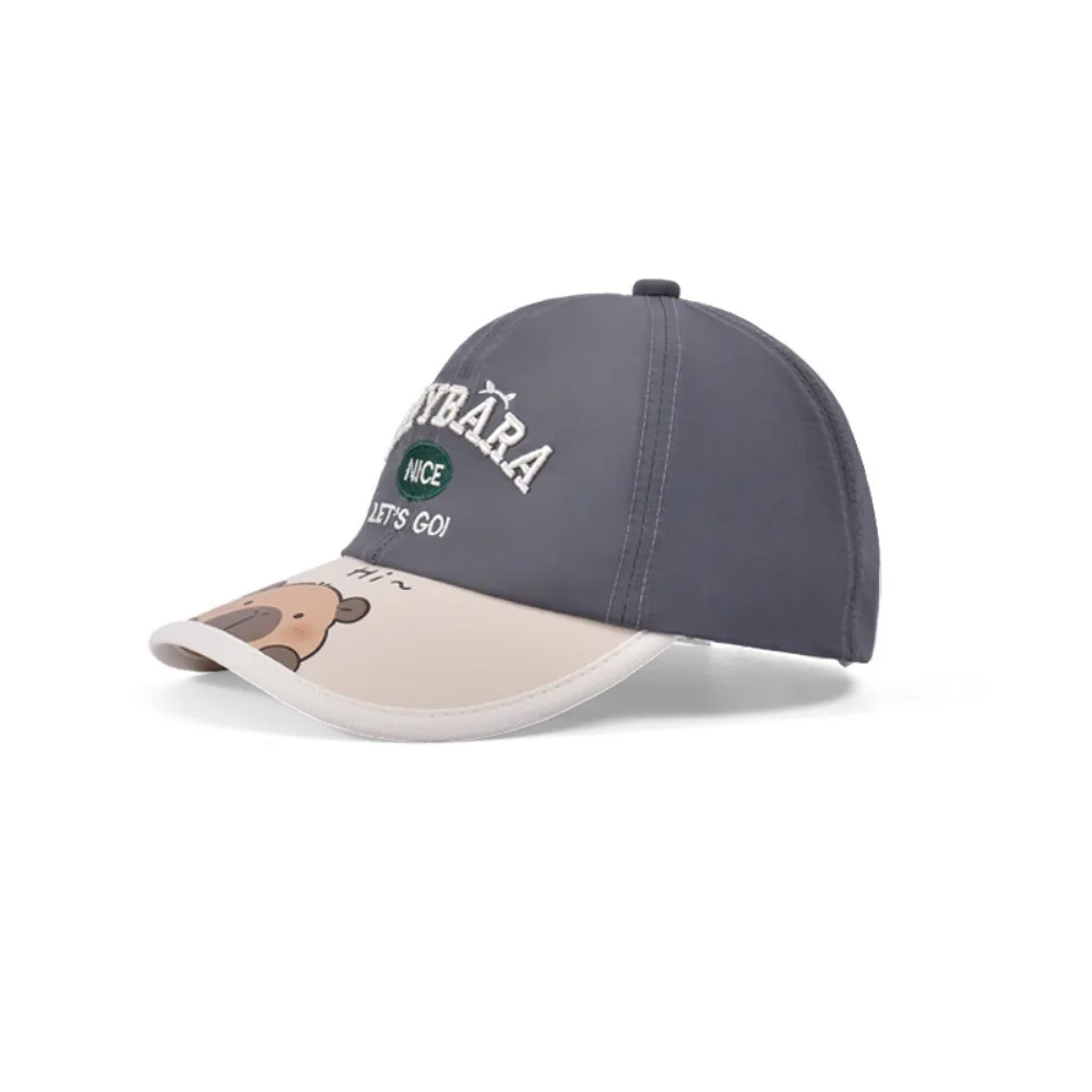 

Breathable Capybara Baseball Hat Cotton Korean Style Children Peaked Cap Embroidered Letters Lightweight Cartoon Sunshade Hat