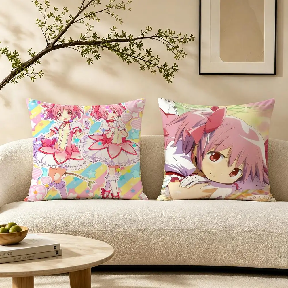 Anime Puella Magi Madoka Magica Cushion Cover Pillow Short Plush Warm CreamStylel Cushion for Living Room Bedroom Sofa Ideal