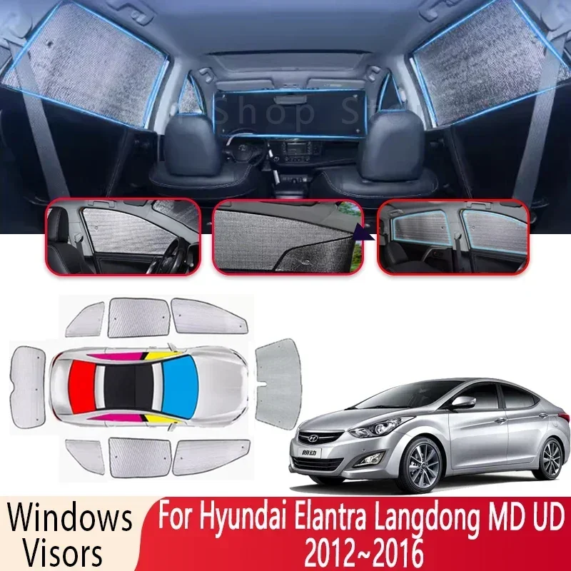 Sun Shade For Hyundai Elantra Langdong MD UD 2012~2016 2013 Windshield Sunshade Heat Insulation Auto Parts Sun Visor Accessories