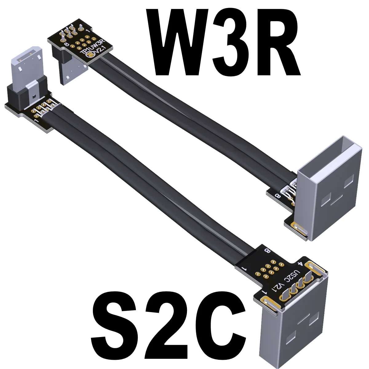 USB2.0 Thin  Short Flat A Male Angle Turn Micro-B Male High Current Power Supply Data cable ADT