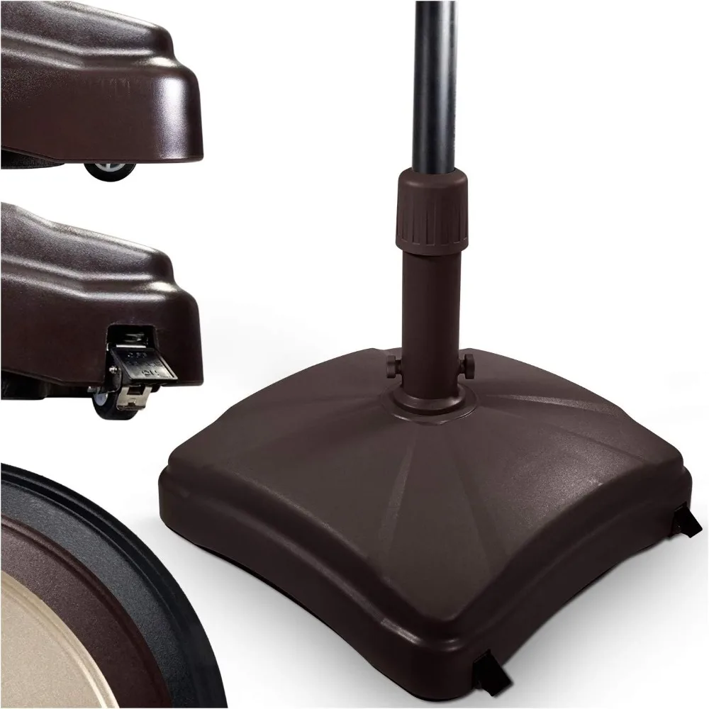 

Outdoor Umbrella Stand w/ Easy Rolling Base (up to 125lb) Heavy Duty Universal Design for Weighted Commercial Patio