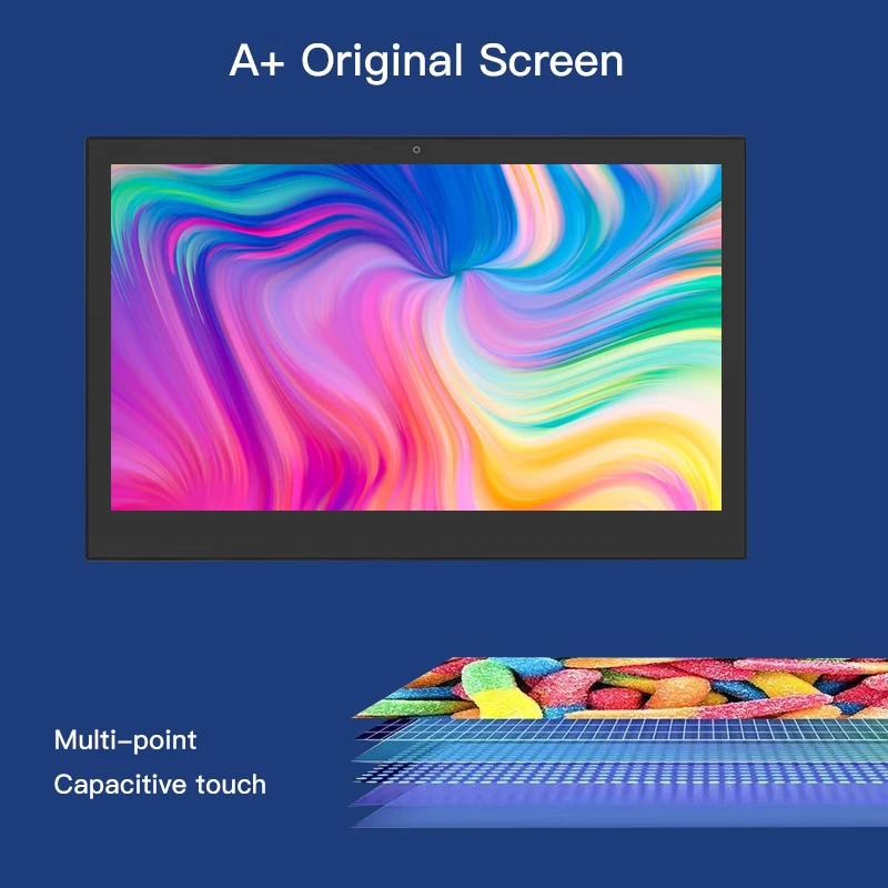 Support de bureau 14 "tablette Android POE FHD 1920*1080 écran tactile IPS, RK3568/RK3399 4G + 32G, wifi, Bluetooth, caméra, prise en charge VESA