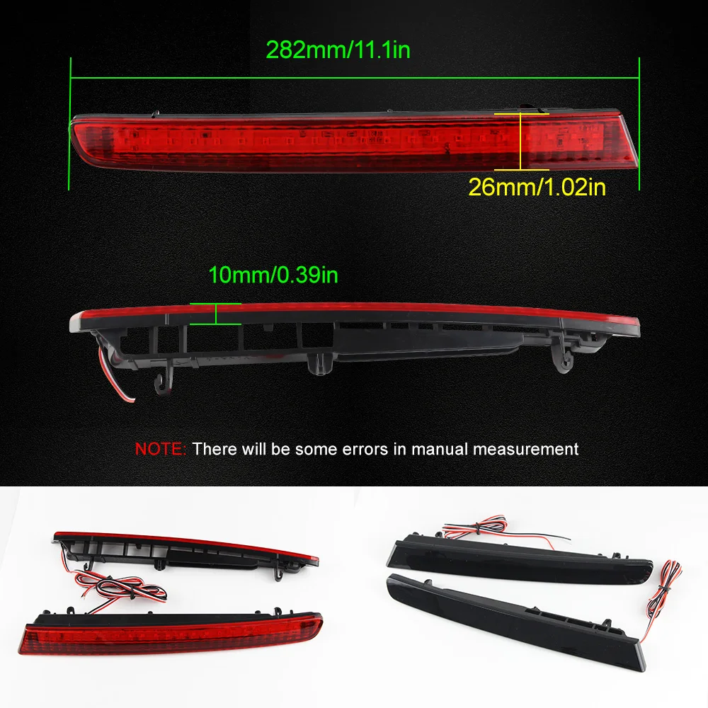 2 szt. Czerwone reflektory LED zderzaka tylne światła przeciwmgielne hamulca tylnego dla 2011-2015 Ford Explorer tylny sygnał lampa przeciwmgielna — zdjęcie 3
