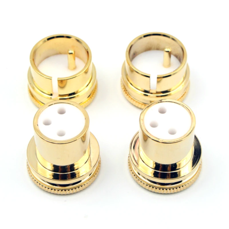 New 2Pcs Silver/Gold Plated Copper XLR Plug Protector Dust Cap Shielded Anti-Oxidation For Noise Stopper Hifi Audio Accessories