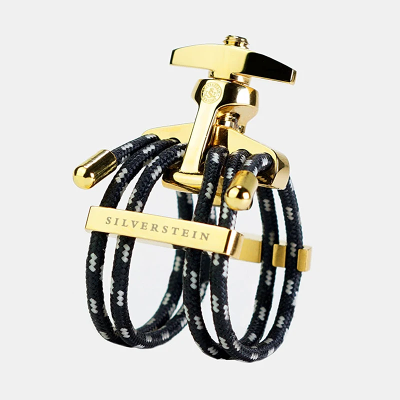Silverstein Eb saxofón Alto boquilla de goma dura clarinete Bb ligadura de cuerda de metal de ebonita