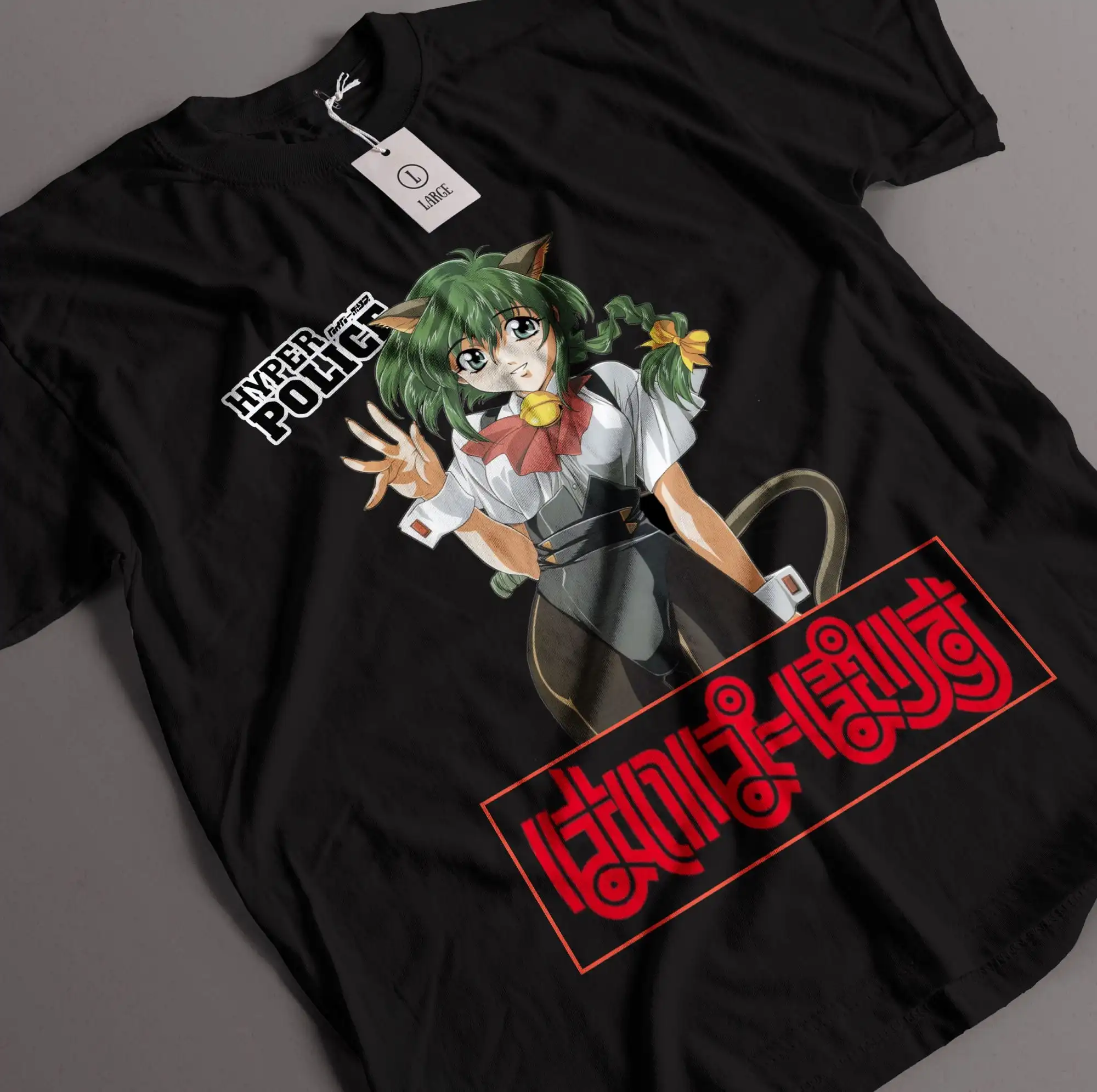 Natsuki Sasahara  Hyper Police Anime Neko Cat Girl Graphic T-Shirt Cotton Men Women Streetwear Tee