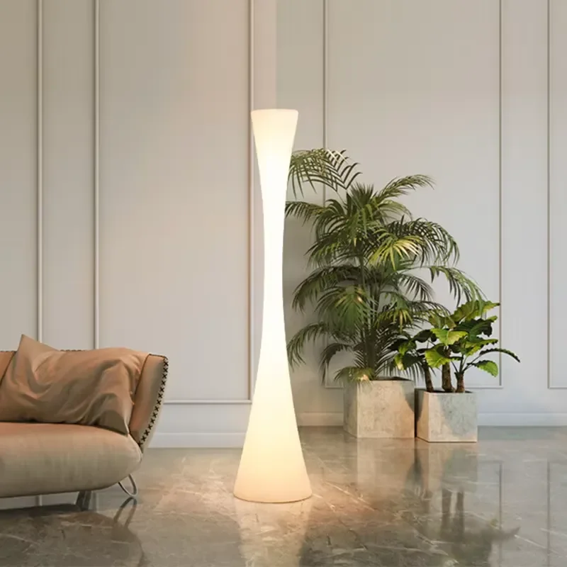 Vertical LED Floor Lamp with Remote Control Cream Style Designer Decorative Light for Living Room Bedroom