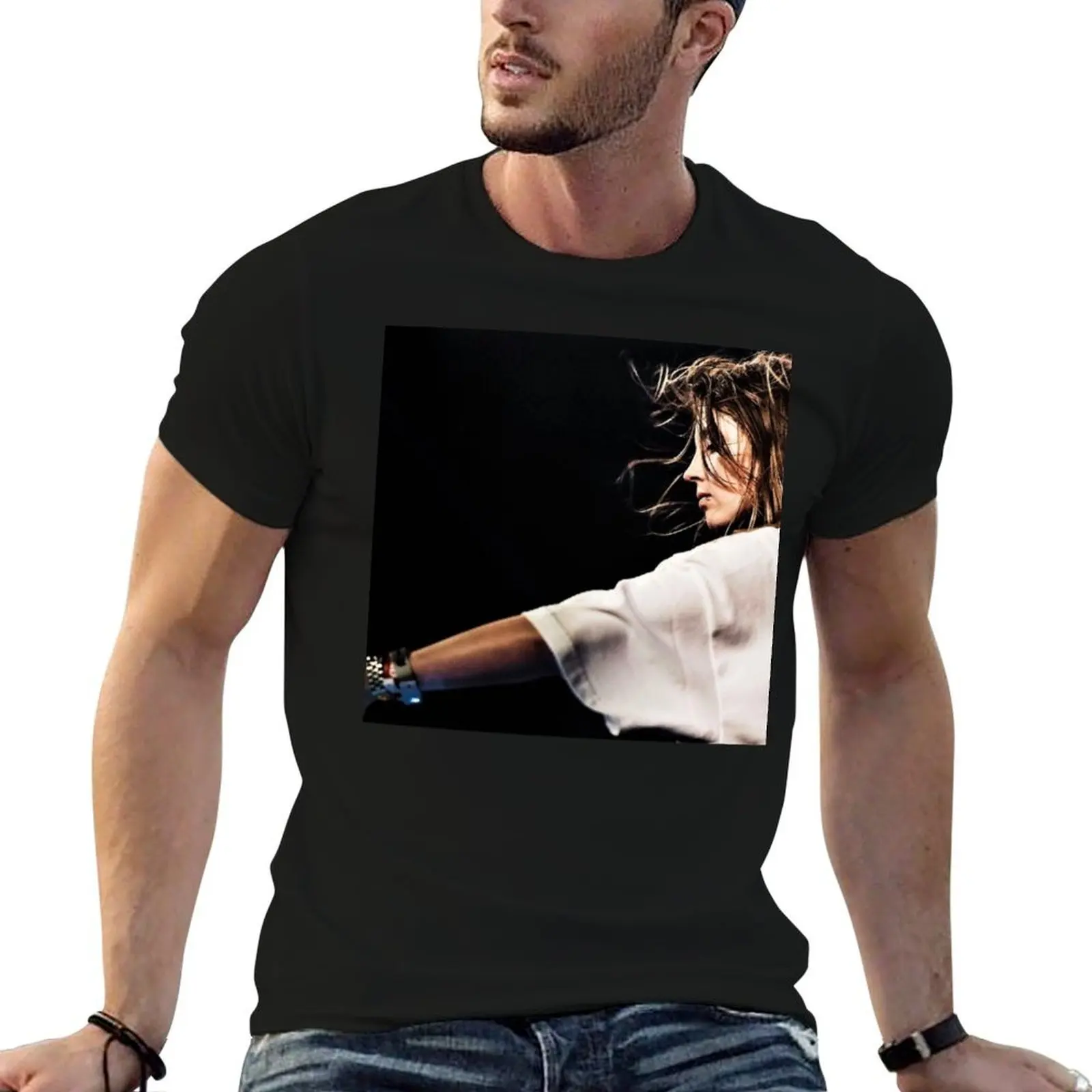 De witte T-Shirt shirts graphic tees anime figures plus size men clothing