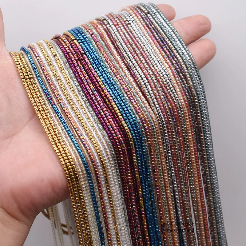 

New 2mm 198pcs Gold Color Silver Color Glass Rice Beads Bucket Shape Loose Spacer Glass Beads for Jewelry Making DIY Necklace