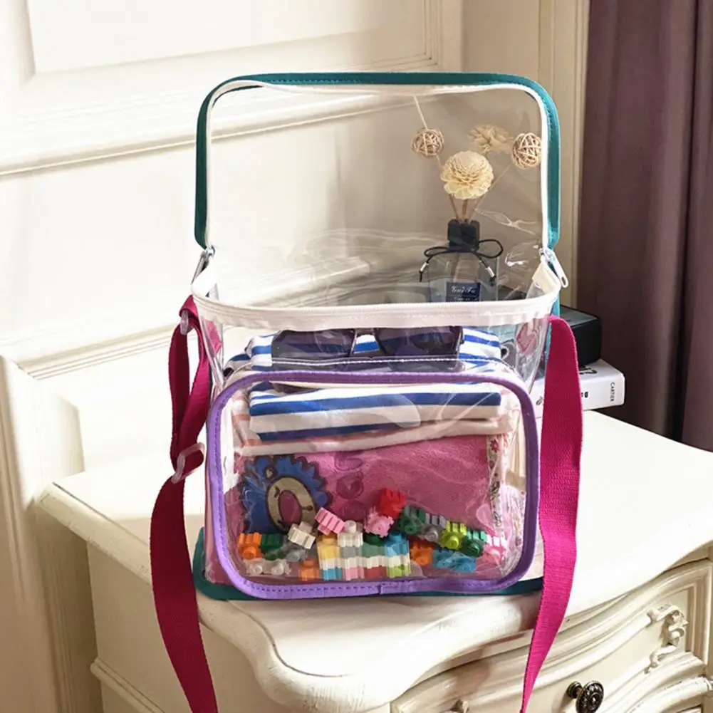 Sac de plage transparent en PVC imperméable de grande capacité, sac de rangement polyvalent pour jouets de plage, sac fourre-tout pour cosmétiques et poudres de toilette, été