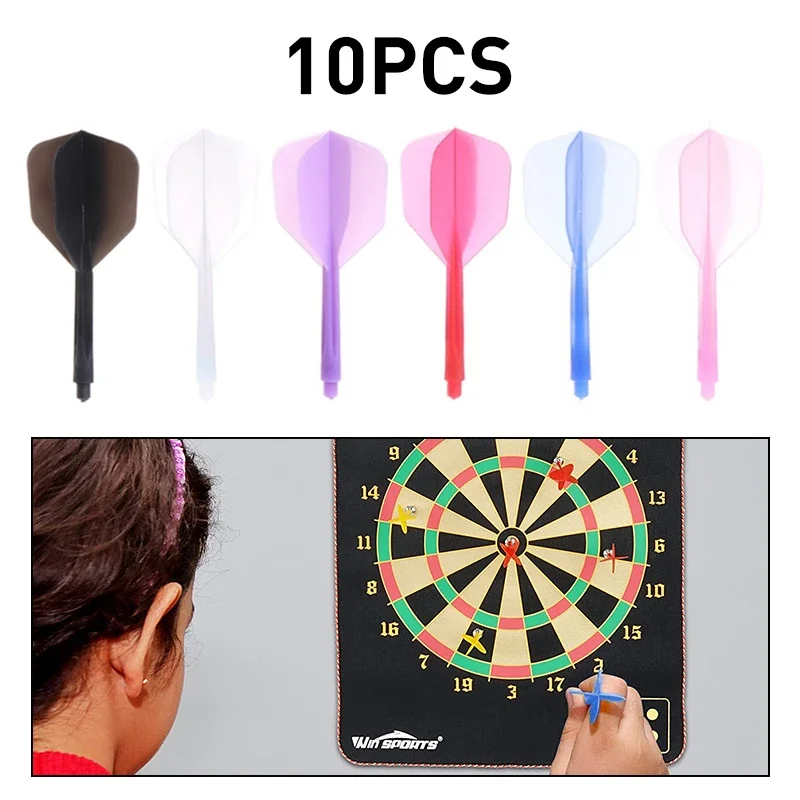 10PCS Plastic 2BA Screw Soft Darts Professional Transparent Darts Tail Anti-fall Anti-falling Leaf Shafts Durable Darts Acc