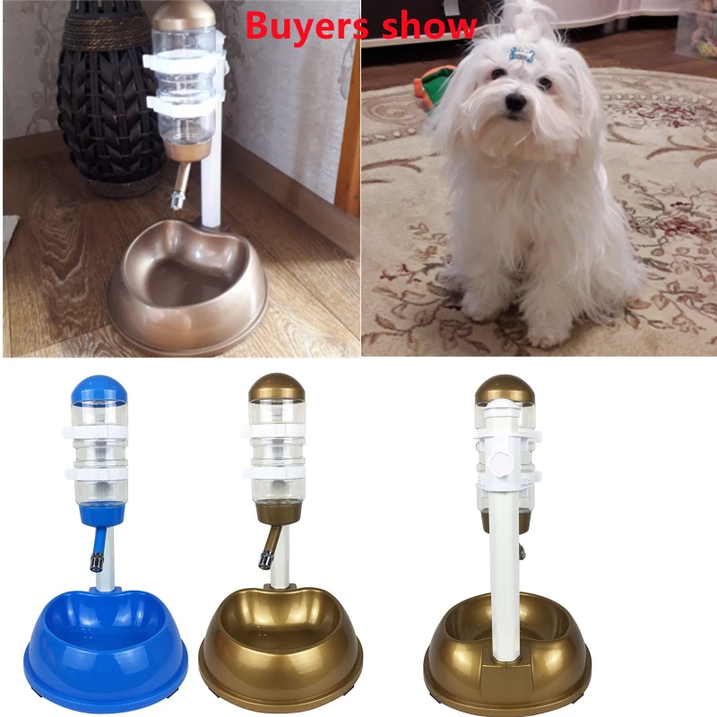 Pet Cat Dog Water Drinker Dispenser Food Stand Hamster Feeder Dish Bowl Bottle Automatic Fountain Drinker 4 Colors