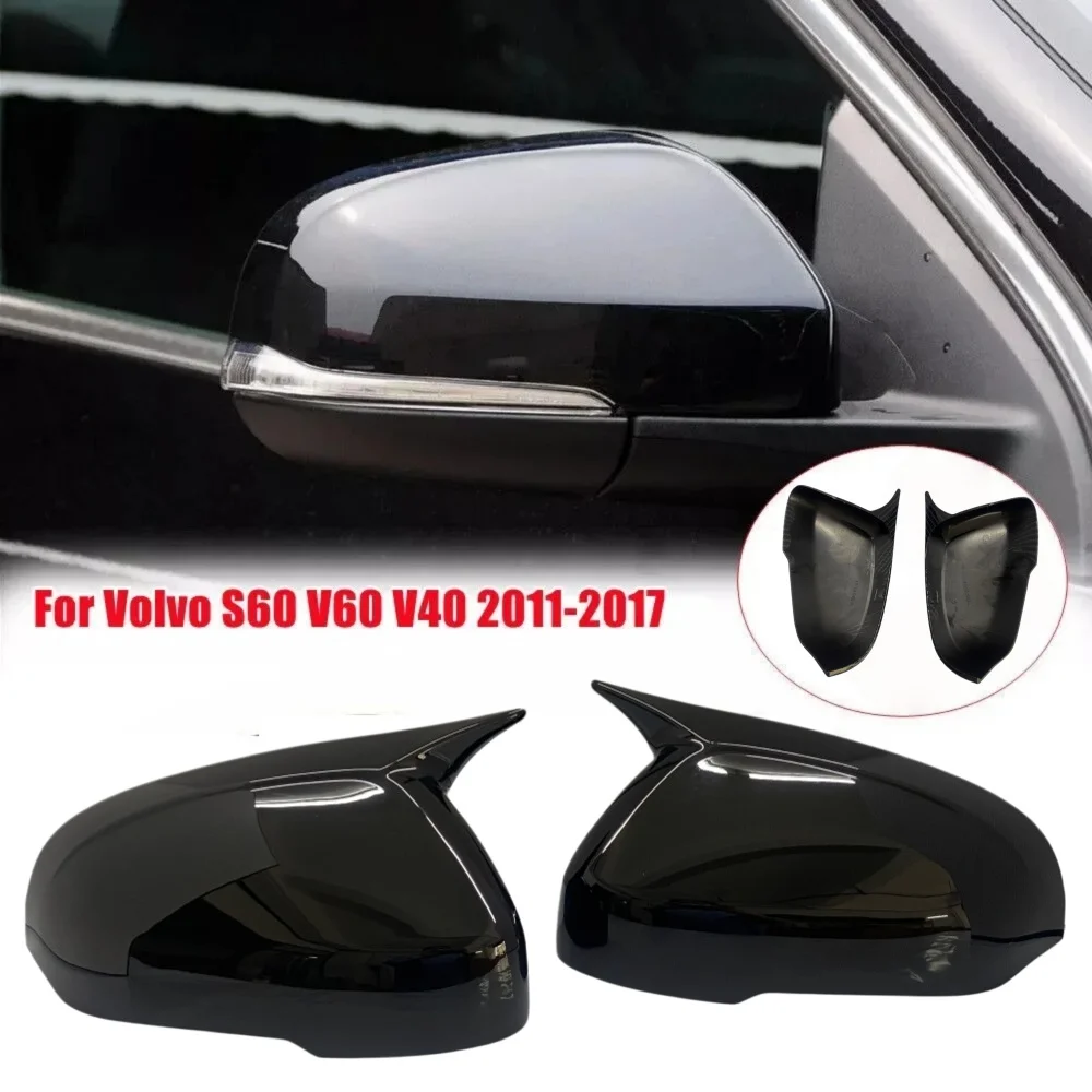 

For Volvo V40 V60 S60 T5 T6 2011-2019 LHD Car Sticker Rearview Side Mirror Cover Wing Cap Exterior Door Rear View Case Trim