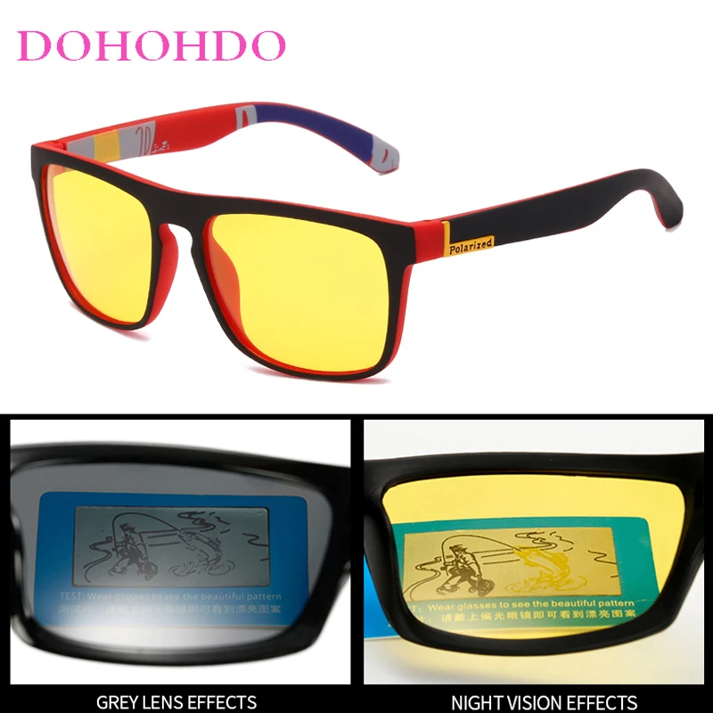 2026 Square Polarized Sunglasses Women Night Vision Glasses Man Anti-Glare Outdoor Sports Driving Eyeglasses UV400 Sonnenbrillen