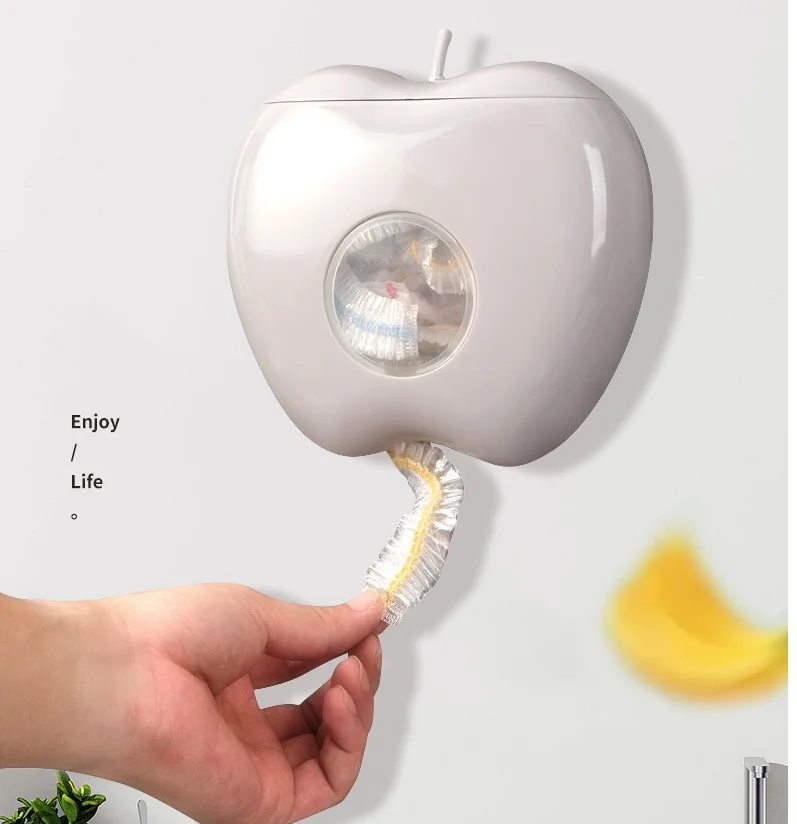 Apple Storage Box Hole-Free Freshness Bags Wall-Mounted Storage Set Freshness Preservation Kit Food-Grade Cling Film Bowl Covers