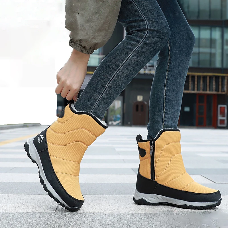 Winter High-top Snow Boots Ladies Non-slip Anti-snow Padded Thickened Warm Thick Bottom Outdoor Cotton Shoes