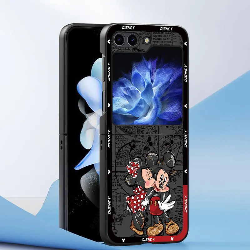 Disney Mickey Minnie Love Case for Samsung Galaxy Z Flip 6 5G Z Flip 4 5G Z Flip 3 Z Flip5 ZFlip3 ZFlip5 Hard PC Cover