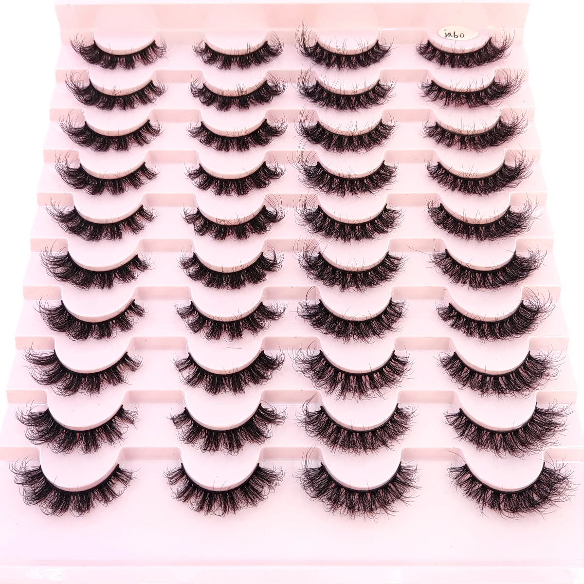 HBZGTLAD 20 Paar flauschige, lockige falsche Wimpern, dramatische und unordentliche künstliche Nerzwimpern, weise lange Urlaubswimpern