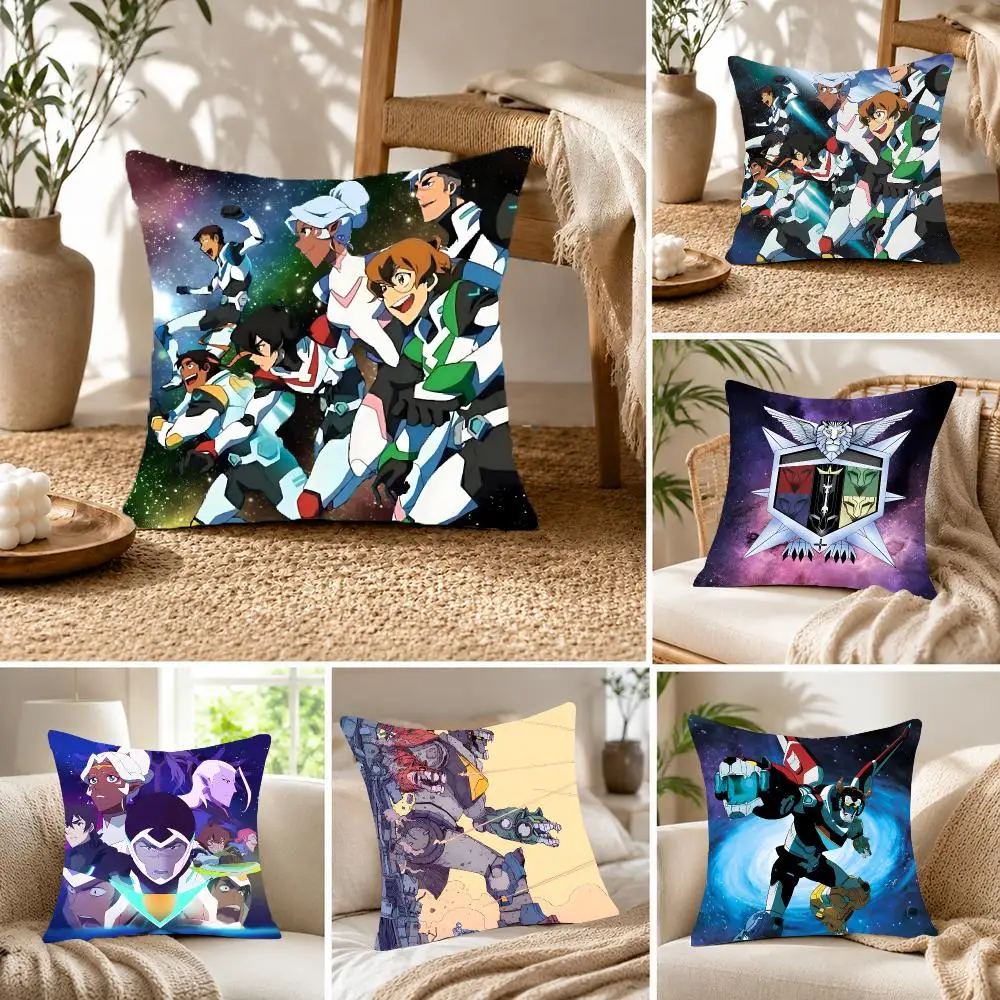 Sci-Fi Animation V-Voltron Legendary Defender Cushion Cover Fluffy velvet Nordic style plush Living room sofa decorative