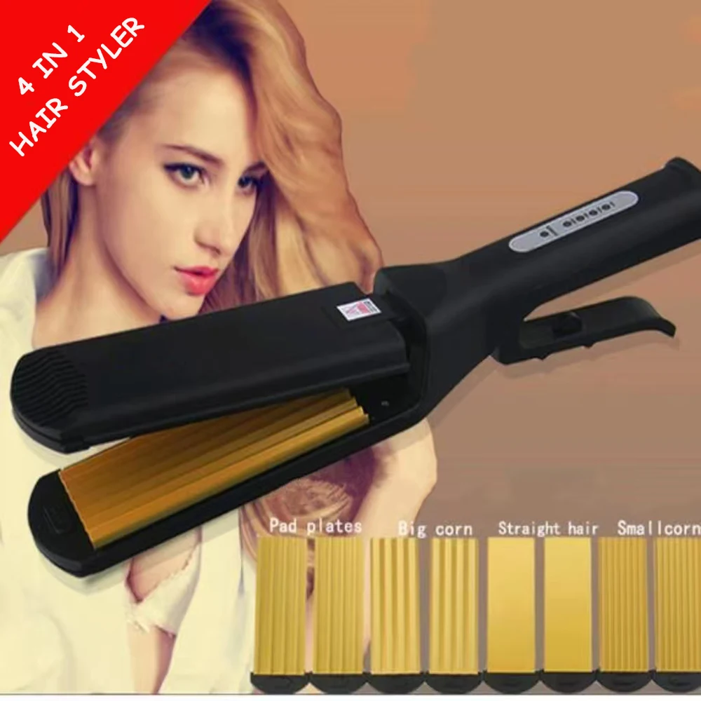 

Corrugation Plate Clip Wave Hair Curler Hair Straighteners Flat Iron Electric Fluffy Crimper Corn Curls Curling Tongs Heating