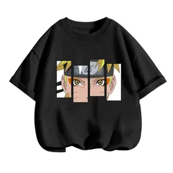 Summer Kids Narutos T-shirt Casual 2024 New Kakashi Tshirt Sportswear Cartoon T-shirt Boys Tops Girls 3-14 Years Teen Clothes