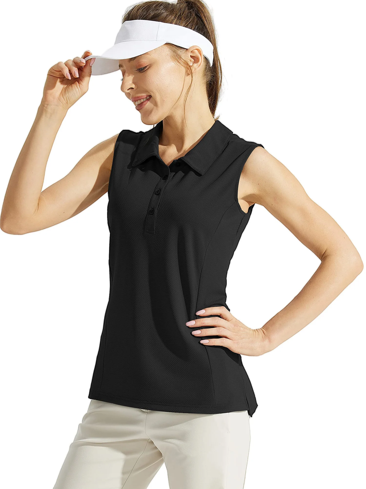 Ladies Fashionable Sleeveless Polo Shirts Golf Jerseys Tennis Tops Casual Sports Tops for Women - view 5