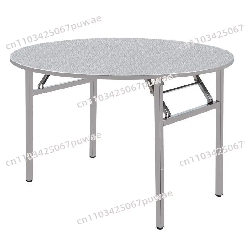 Thickened Stainless Steel Folding Round Table Restaurant Food Stall Running Water Seat Table Barbecue Table Stall Household