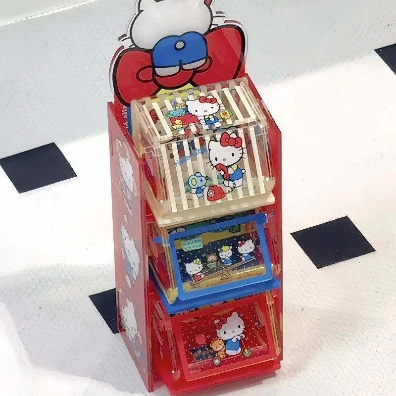 

Hello Kitty Storage Rack Cute Cartoon Acrylic Storage Box Flip Top Desktop Accessories Women Supplies Student Gift Wholesale