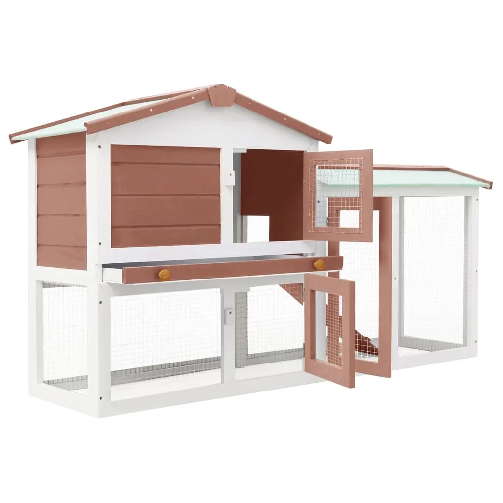 Outdoor Large Chicken coop Brown and White 57.1
