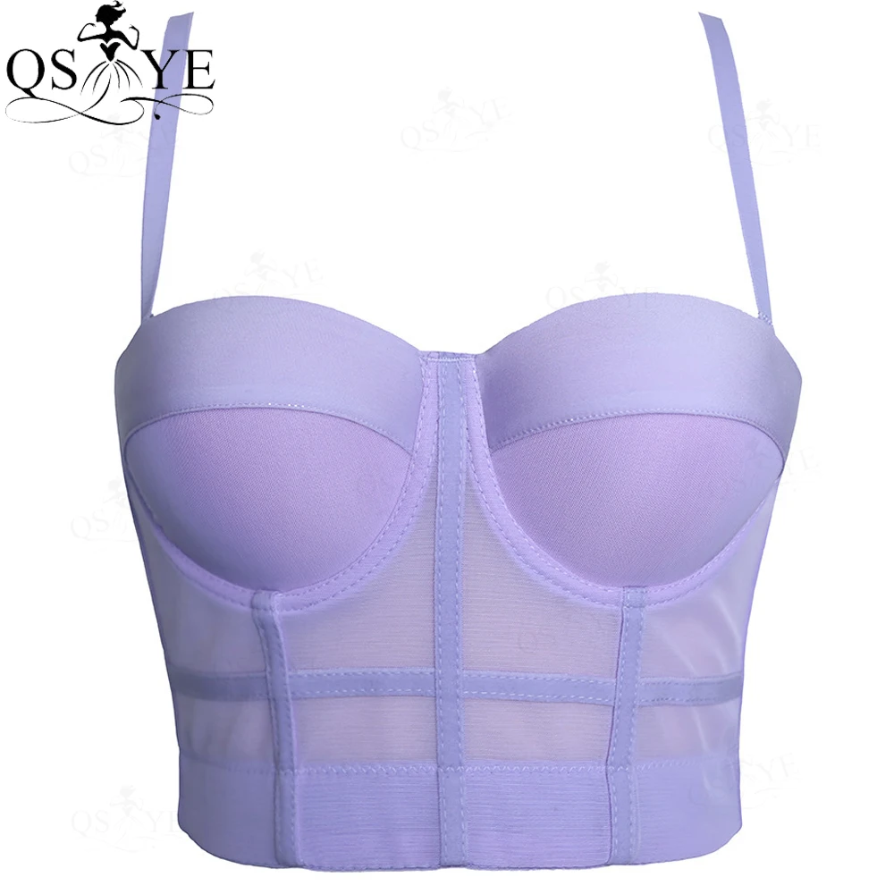 QSYYE abito da sera Sexy Champagne donna Sweetheart Mesh cuciture Crop Top colore chiaro Top Nightclub Navel abito da festa cerniera