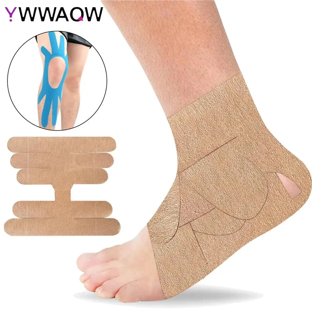 2 Teil/satz Kinesiologie Tape, Muskel Unterstützung Klebstoff Elastische Athletische Sport Band Therapie Erholung für Knie, Knöchel, Gelenk Schmerzen Relief