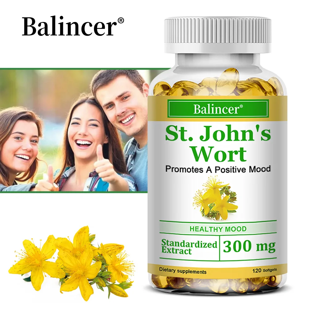 St. John's Wort Capsule - Promotes Mental Health, Relieves Stress and Anxiety, Positive Mood, Herbal Support, Vegan