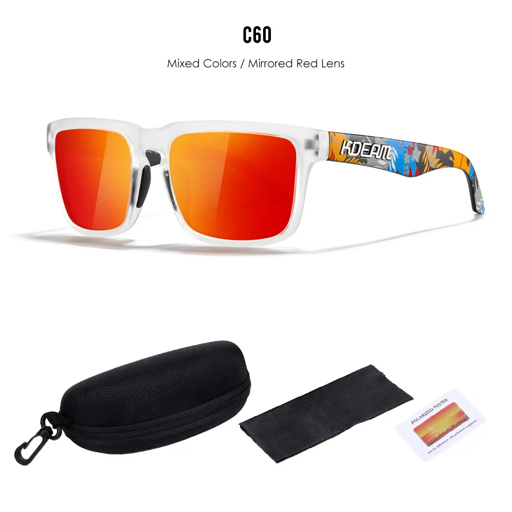 2026 Kdeam Hochwertige Polarisierte Sonnenbrille für Herren und Damen, Modische Unisex-Marke, Trendige Outdoor-Brille für Paare mit Roten Gläsern