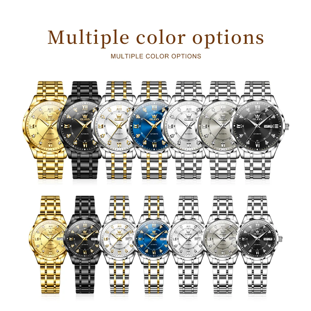 OLEVS 6727 Couple Watches Trend Fashion Top Brand Original Automatic Mech