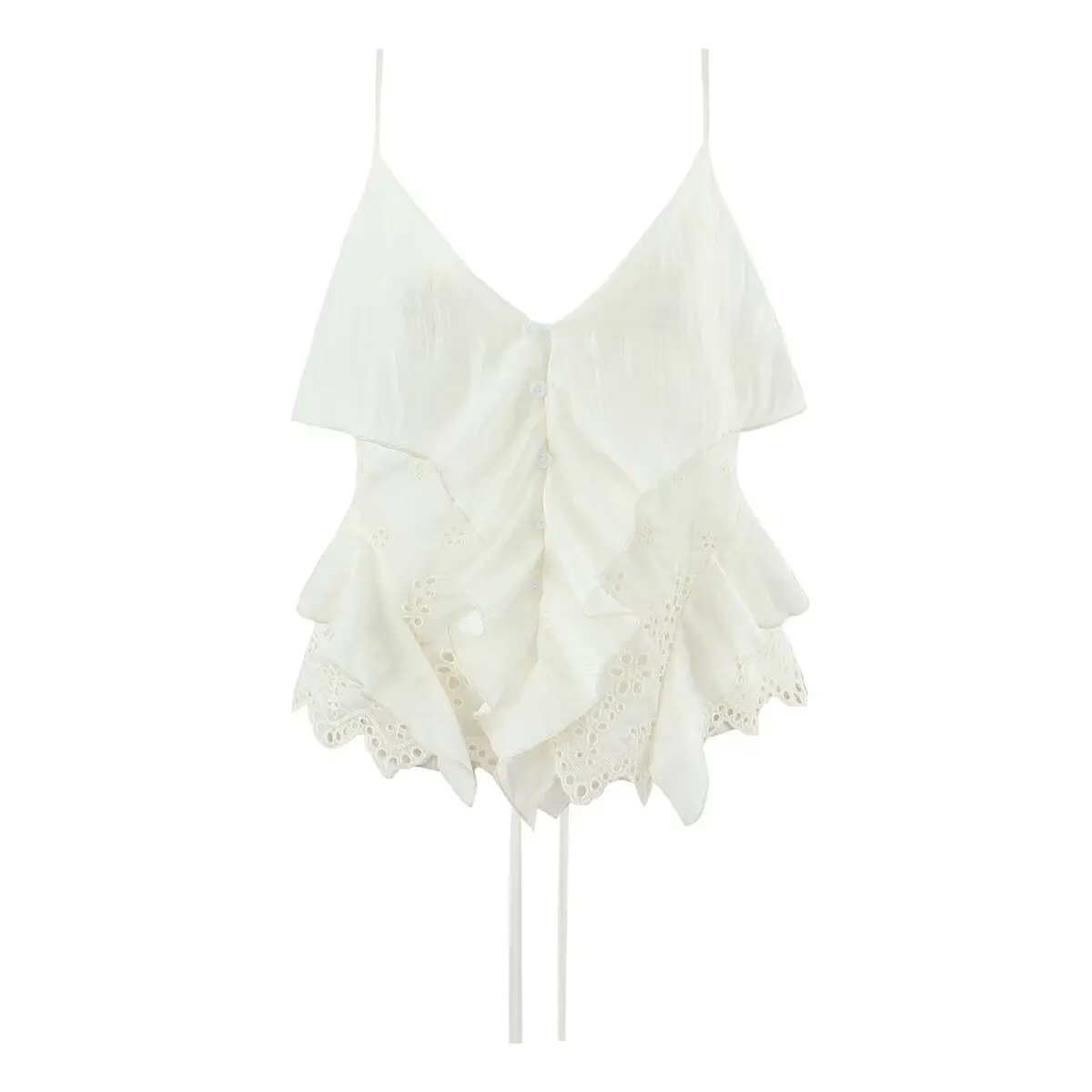 

Sexy Embroidered Women's Top Versatile Casual Loose Fit Breathable Cotton Polyester Blend ort Length Faionable Ethnic Sle