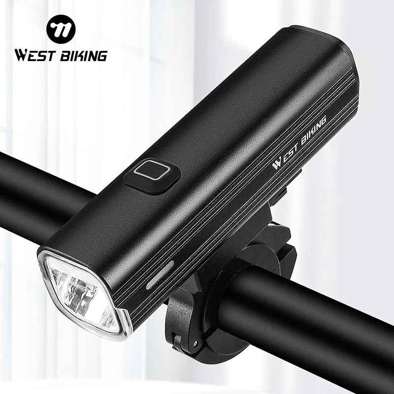 WEST BIKING 1000LM Bike Light Type-C Rechargeable Front Lamp 4800mAh Bicycle Light Waterproof Cycling Headlight Bike Accessories