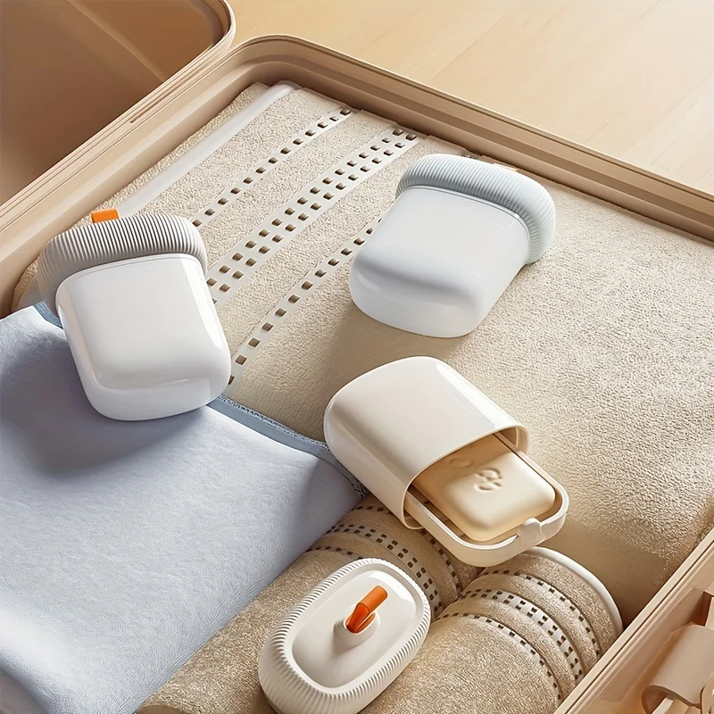 1pc Portable travel soap box, sealed soap box with lid and d