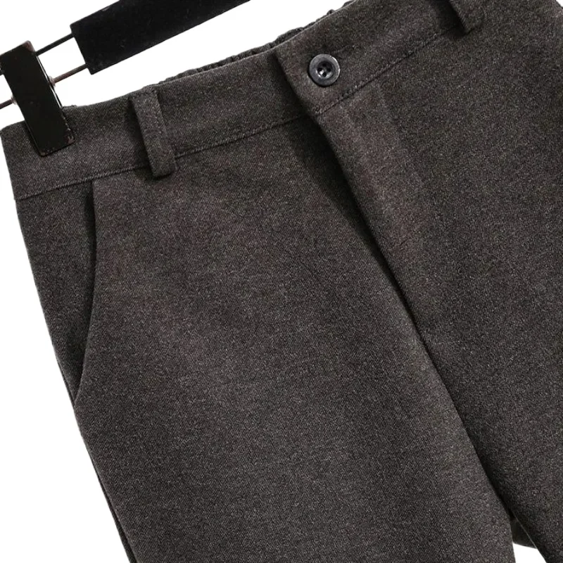 S-3XL Pantaloncini di lana Donna Autunno Inverno Dritto Elegante Donna Ins Vita alta Basic Casual All-match Coreano Accogliente Retro Femminile