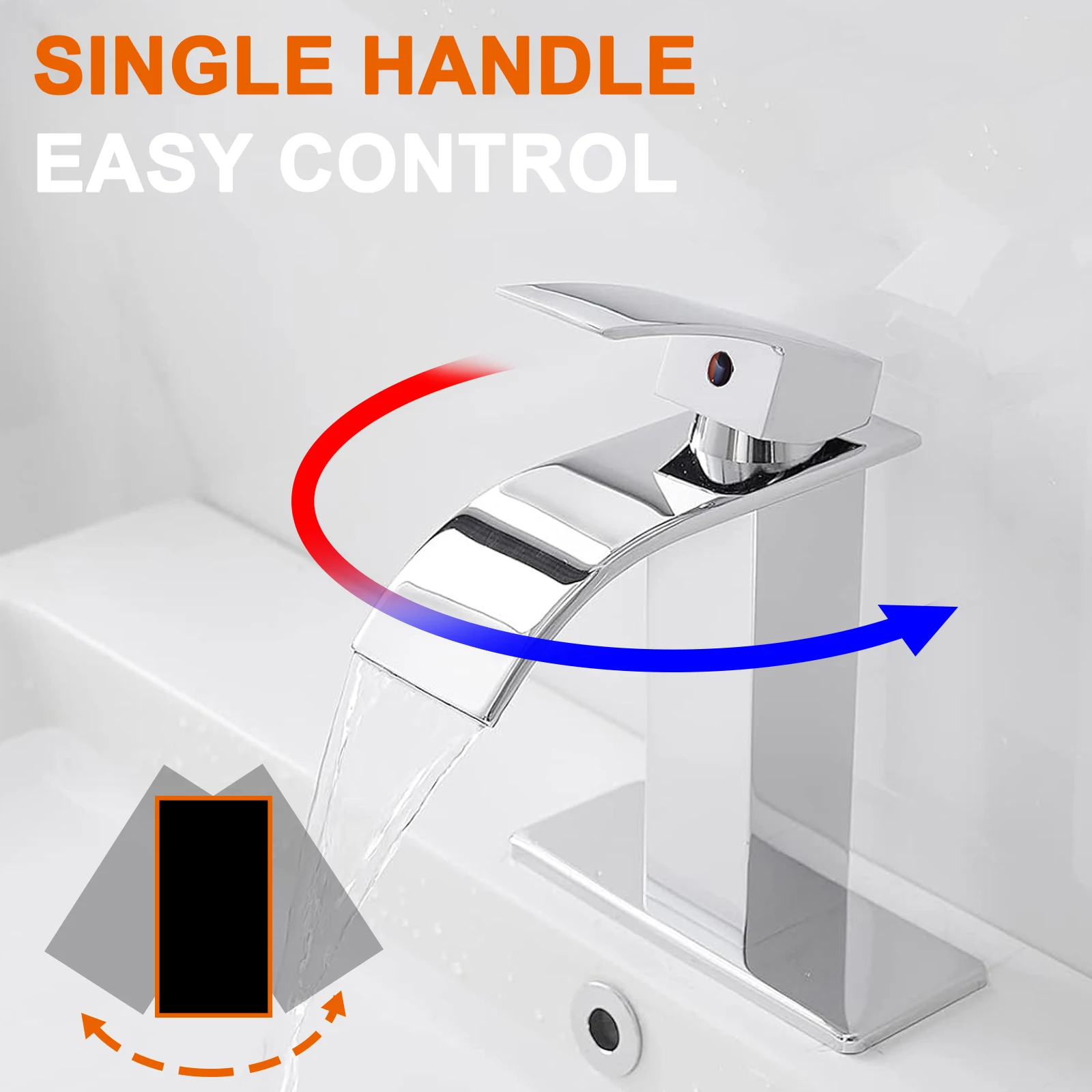 Matte Black Basin Faucet for Bathroom Single Hole Single Handle Modern Vanity Lavatory Basin Hot& Cold Mixer Tap Commercail