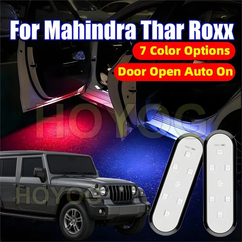 Fit for Mahindra Thar Roxx 2024-2026 USB Rechargeable Car Door Welcome Lamp featuring a Magnetic Sensor for Puddle Lighting