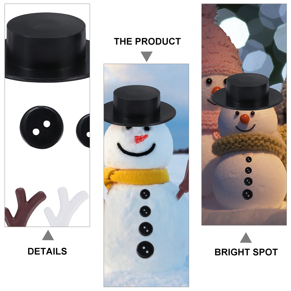 

302Pcs Handmade Snowman Supplies Assorted Sizes Cute Long-Lasting Winter Decoration Kit for Indoor Outdoor Holiday Use