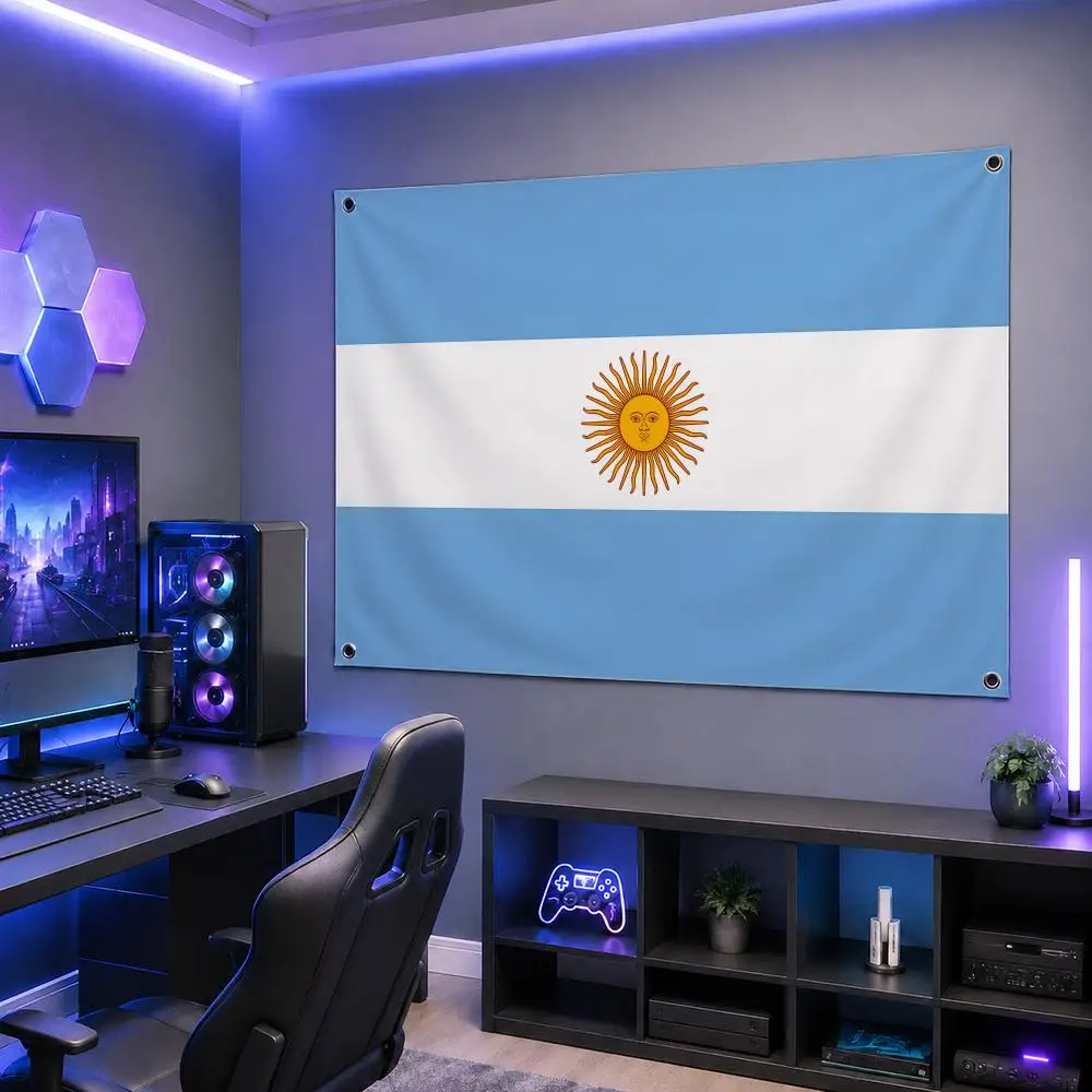 Classic Country A-ArgentinaS Flags Washable Fade-Resistant Flag HD Print Lightweight Durable Indoor/Outdoor