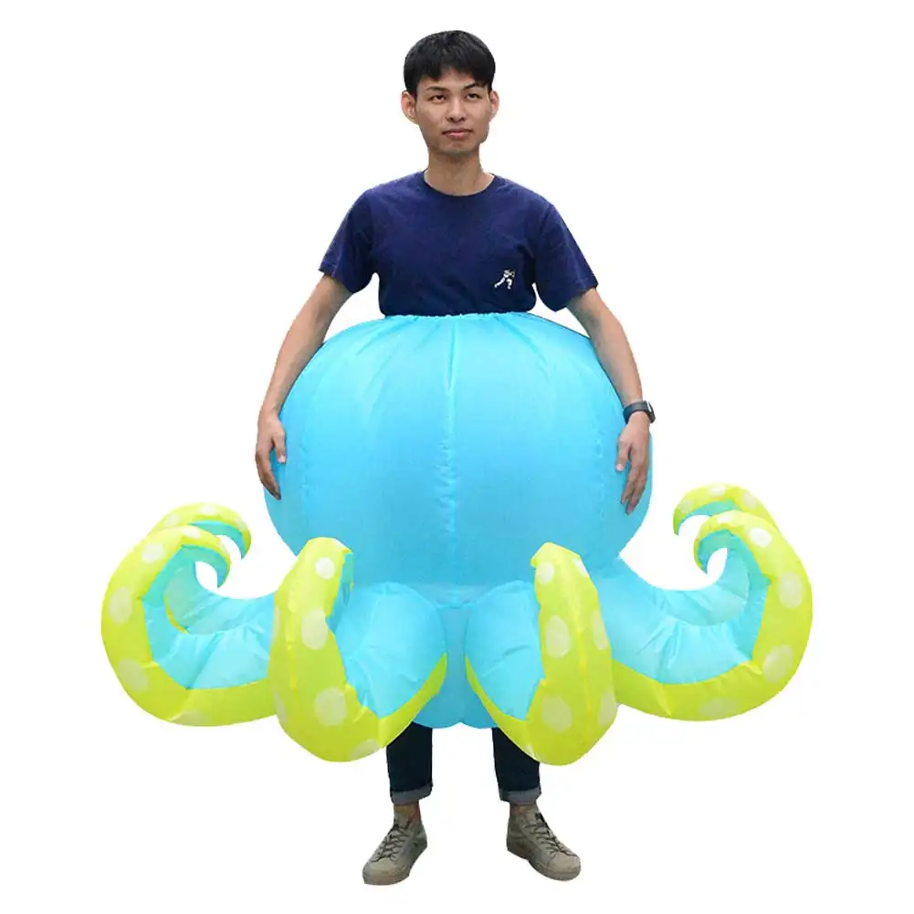 Octopus Opblaasbare Cosplay Kostuum Mannen Vrouwen Fancy Full Body Opblazen Kleding Outfit Halloween Carnaval Feest Vermomming Pak