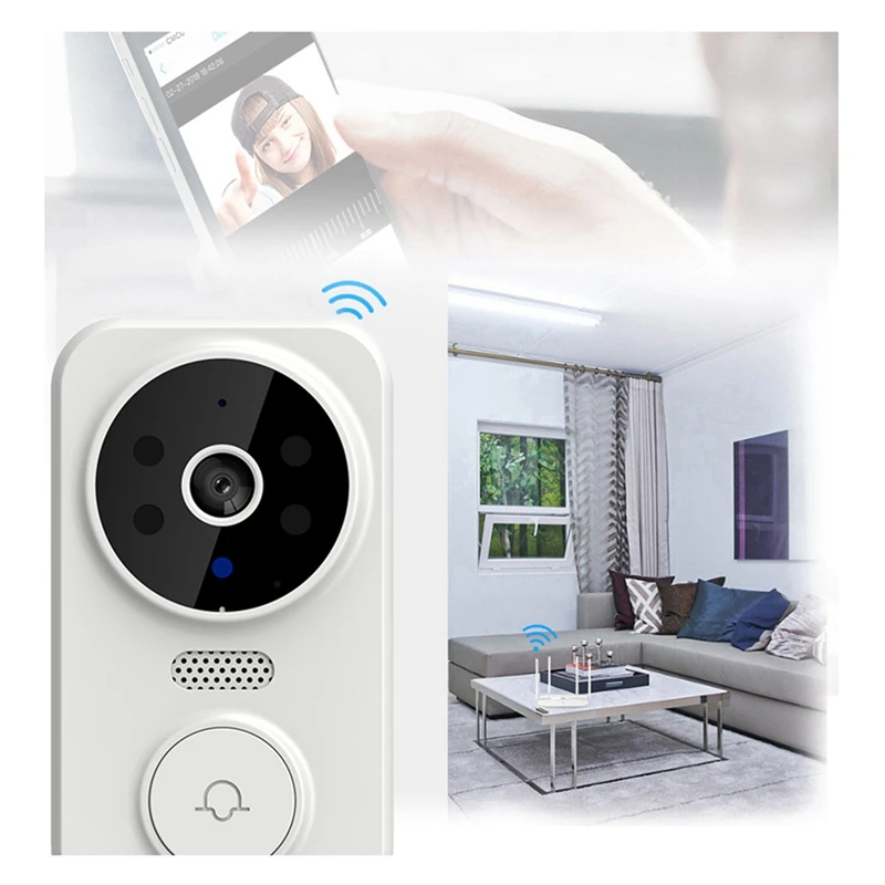 Tuya Smart Home Campainha Câmera, Wi-Fi, Sem Fio, DC, AC, Alimentado por Bateria, Sino, Promoção